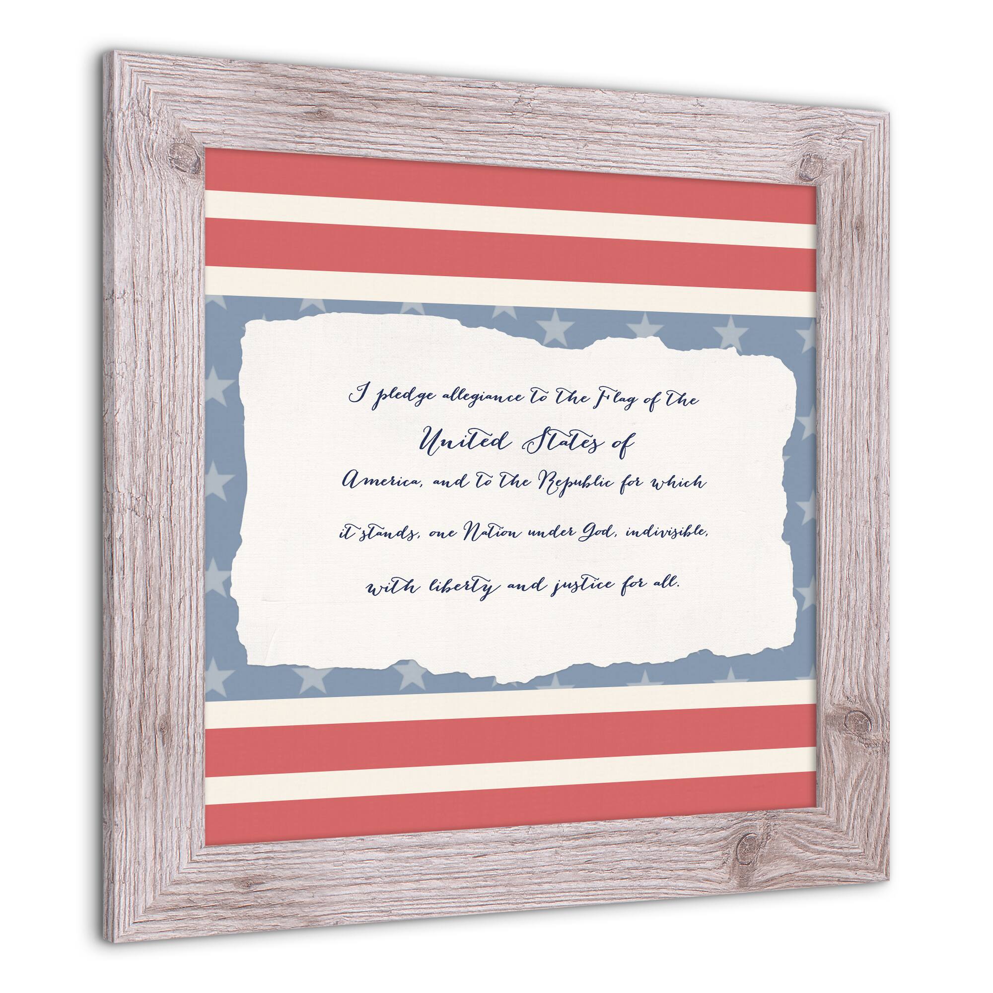 Pledge of Allegiance Western White Framed Print
